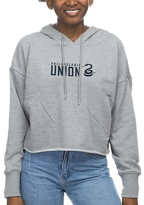 Philadelphia Union Womens Grey Terry Hooded Sweatshirt