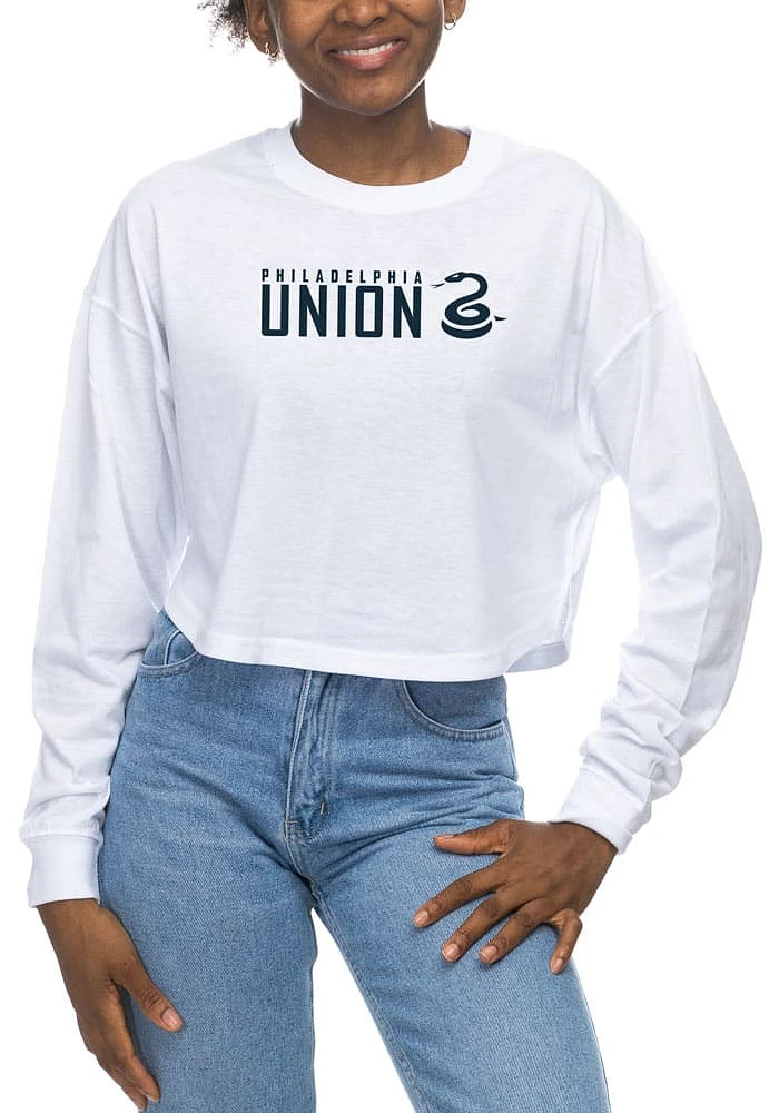 Philadelphia Union Womens White Drop LS Tee