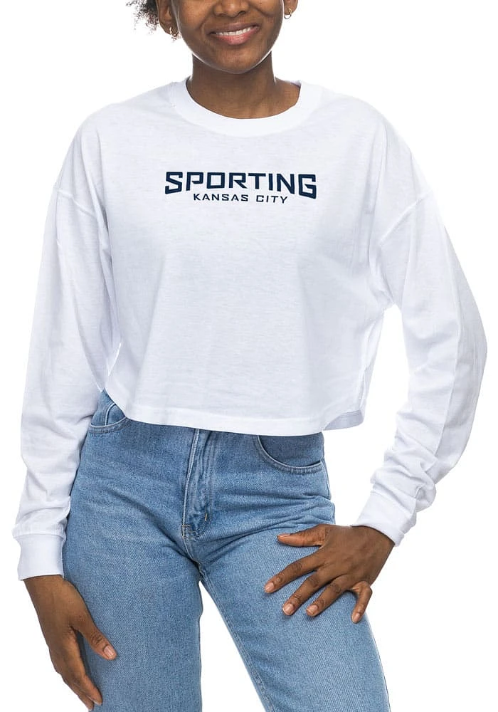 Sporting Kansas City Womens White Drop LS Tee