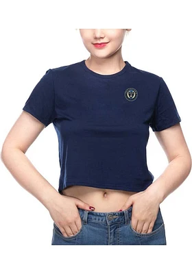 Philadelphia Union Womens Navy Blue Crop Short Sleeve T-Shirt