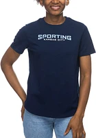 Sporting Kansas City Womens Navy Blue Scoop Short Sleeve T-Shirt