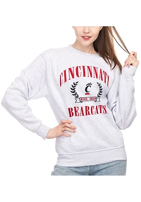 Cincinnati Bearcats Womens Ash Sport Crew Sweatshirt