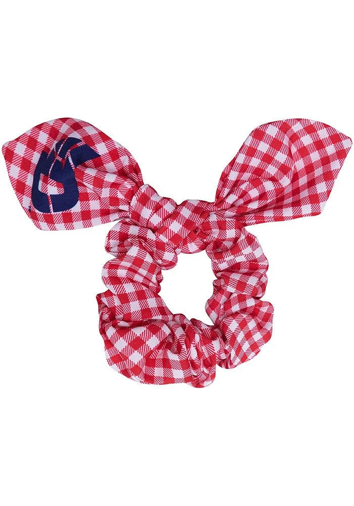 Dayton Flyers Gingham Knot Womens Hair Scrunchie