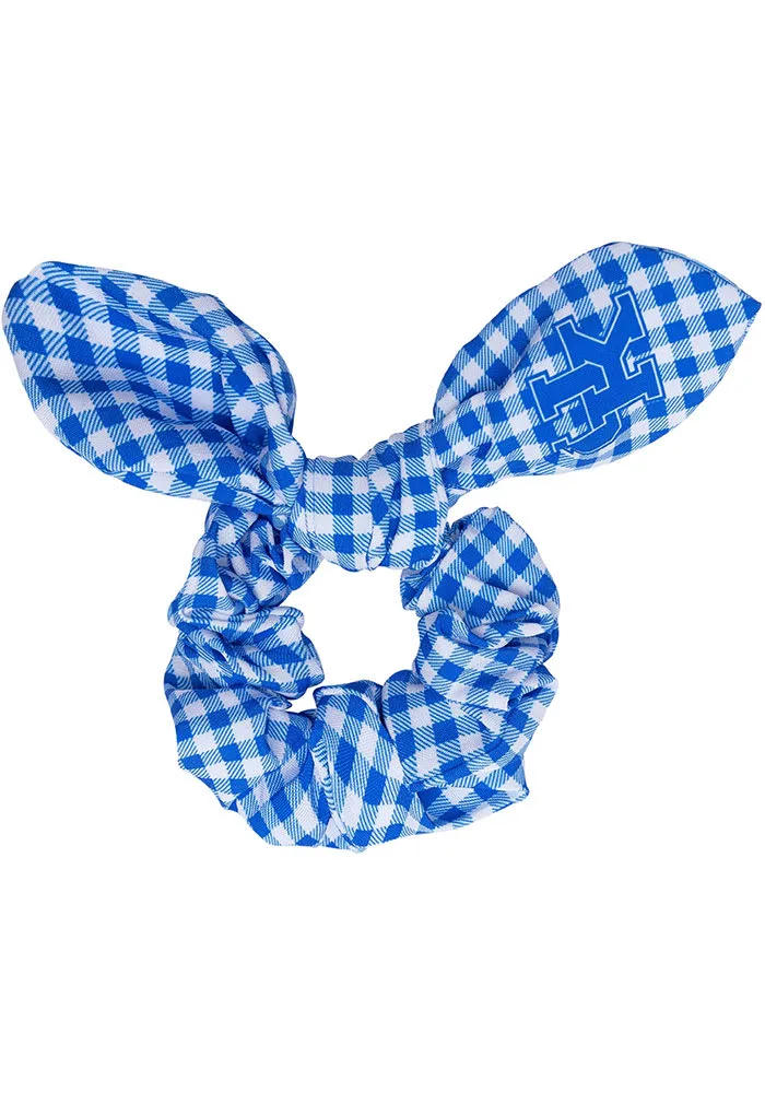 Kentucky Wildcats Gingham Knot Womens Hair Scrunchie