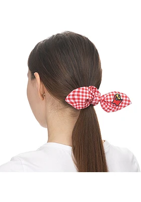 Louisville Cardinals Gingham Knot Womens Hair Scrunchie