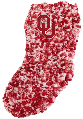 Oklahoma Sooners Red Marled Slipper Youth Crew Socks