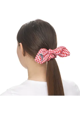 Ohio State Buckeyes Gingham Knot Womens Hair Scrunchie