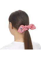 Ohio State Buckeyes Gingham Knot Womens Hair Scrunchie