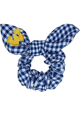 Michigan Wolverines Gingham Knot Womens Hair Scrunchie