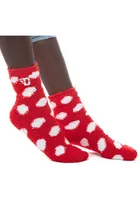 Dayton Flyers Fuzzy Dot Womens Quarter Socks