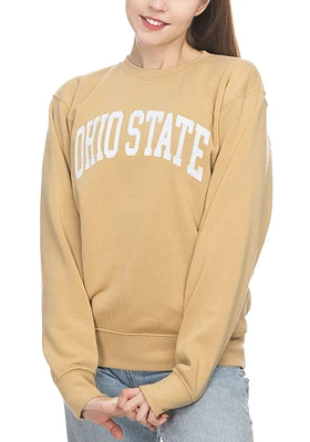 Ohio State Buckeyes Womens Tan Sport Crew Sweatshirt