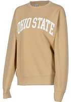 Ohio State Buckeyes Womens Tan Sport Crew Sweatshirt