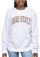 Ohio State Buckeyes Womens White Sport Crew Sweatshirt