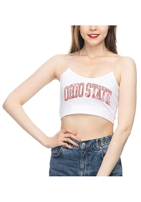 Ohio State Buckeyes Womens White Spaghetti Strap Tank Top