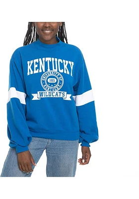 Kentucky Wildcats Womens Blue Mock Neck Crew Sweatshirt