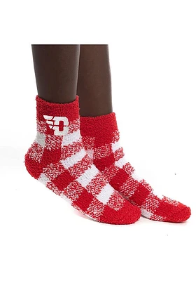 Dayton Flyers Buffalo Check Womens Quarter Socks