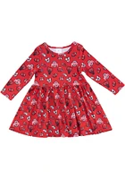 Ohio State Buckeyes Toddler Girls Red All-Over Print Short Sleeve Dress