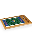 Kansas Jayhawks Icon Football Glass Top Cutting Board