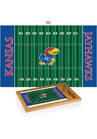 Kansas Jayhawks Icon Football Glass Top Cutting Board