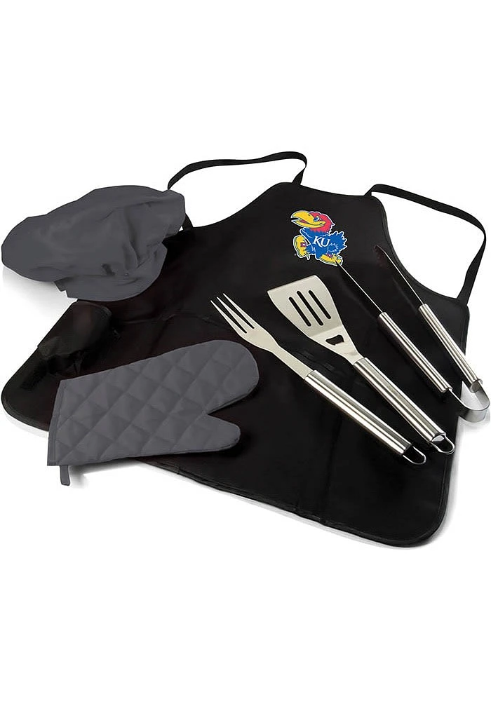 Kansas Jayhawks Pro Grill BBQ Apron Set