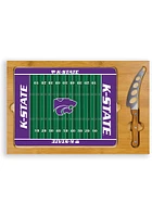 K-State Wildcats Icon Football Glass Top Cutting Board