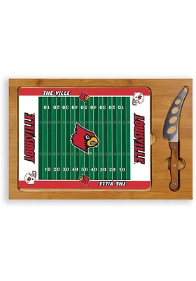 Louisville Cardinals Icon Football Glass Top Cutting Board
