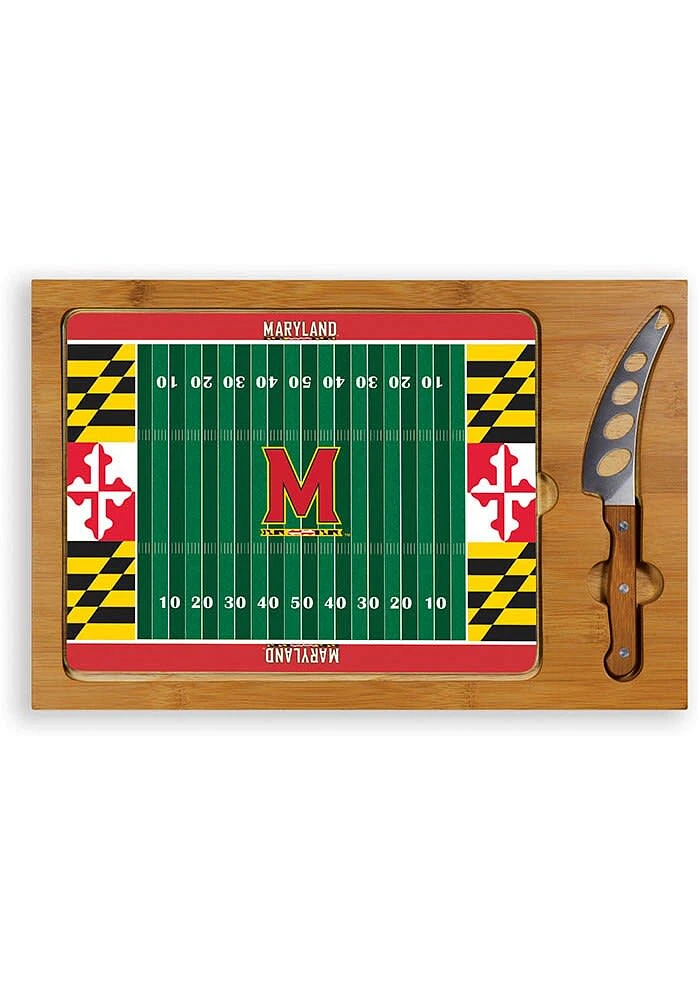 Maryland Terrapins Icon Football Glass Top Cutting Board