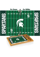 Michigan State Spartans Icon Football Glass Top Cutting Board