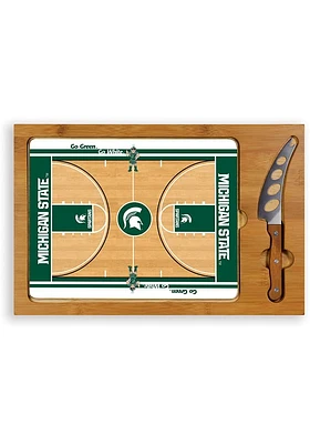 Michigan State Spartans Icon Basketball Glass Top Cutting Board