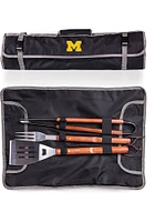 Michigan Wolverines 3 Piece Tote BBQ Tool Set
