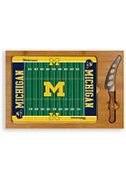 Michigan Wolverines Icon Football Glass Top Cutting Board
