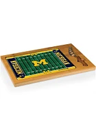 Michigan Wolverines Icon Football Glass Top Cutting Board