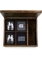 North Carolina Tar Heels Whiskey Box Gift Drink Set