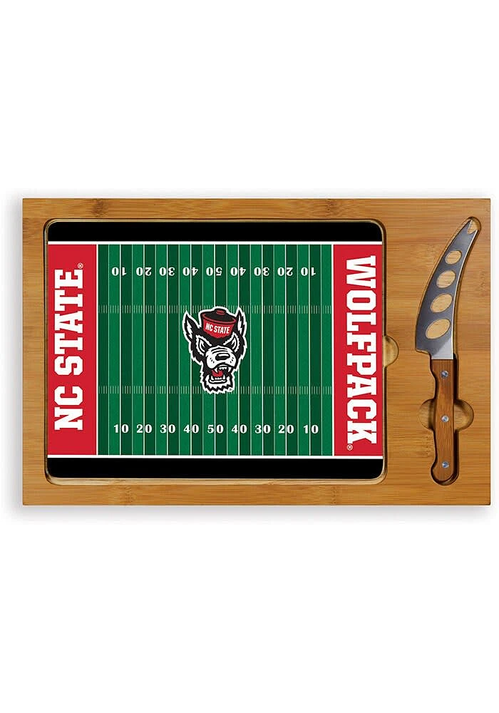 NC State Wolfpack Icon Football Glass Top Cutting Board