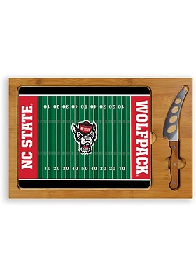 NC State Wolfpack Icon Football Glass Top Cutting Board