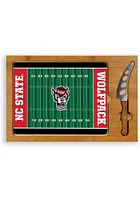 NC State Wolfpack Icon Football Glass Top Cutting Board