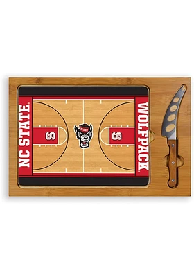 NC State Wolfpack Icon Basketball Glass Top Cutting Board