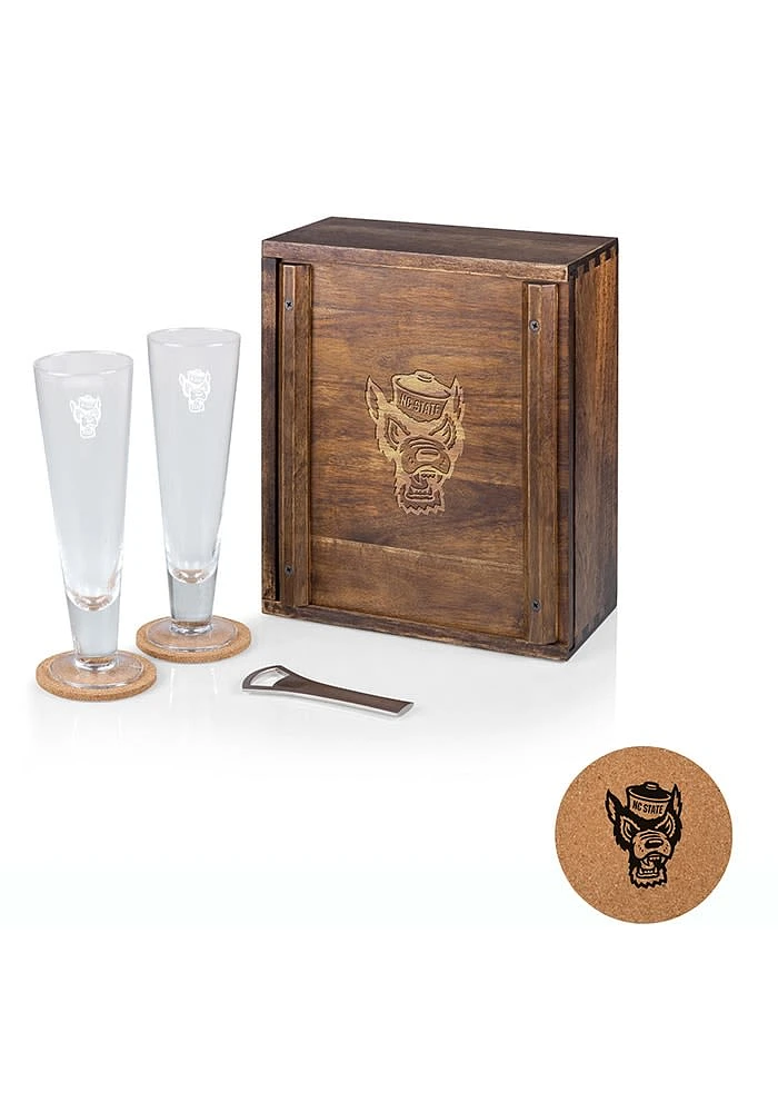 NC State Wolfpack Pilsner Beer Glass Drink Set