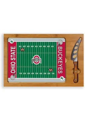 Ohio State Buckeyes Icon Football Glass Top Cutting Board