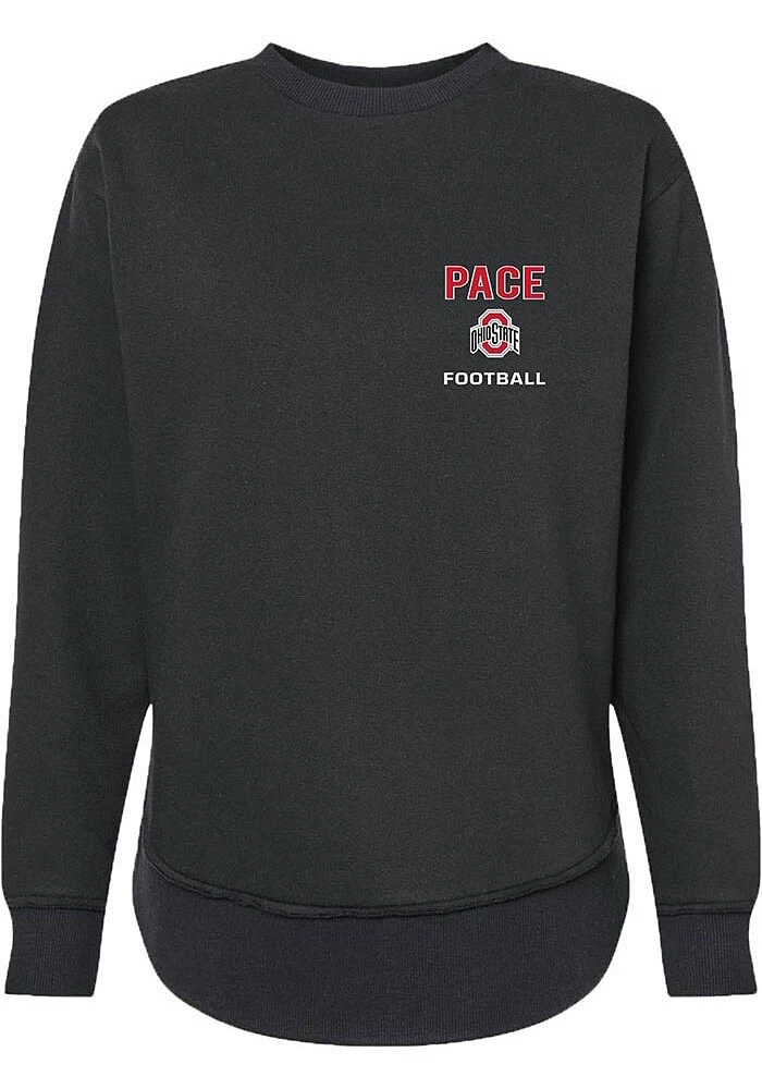 Jalen Pace Rally Ohio State Buckeyes Womens Black NIL Embroidered Crew Sweatshirt