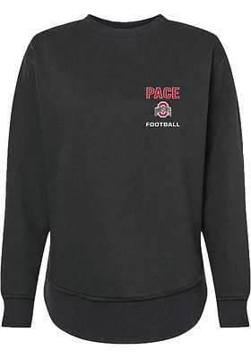 Jalen Pace  Rally Ohio State Buckeyes Womens Black NIL Embroidered Crew Sweatshirt