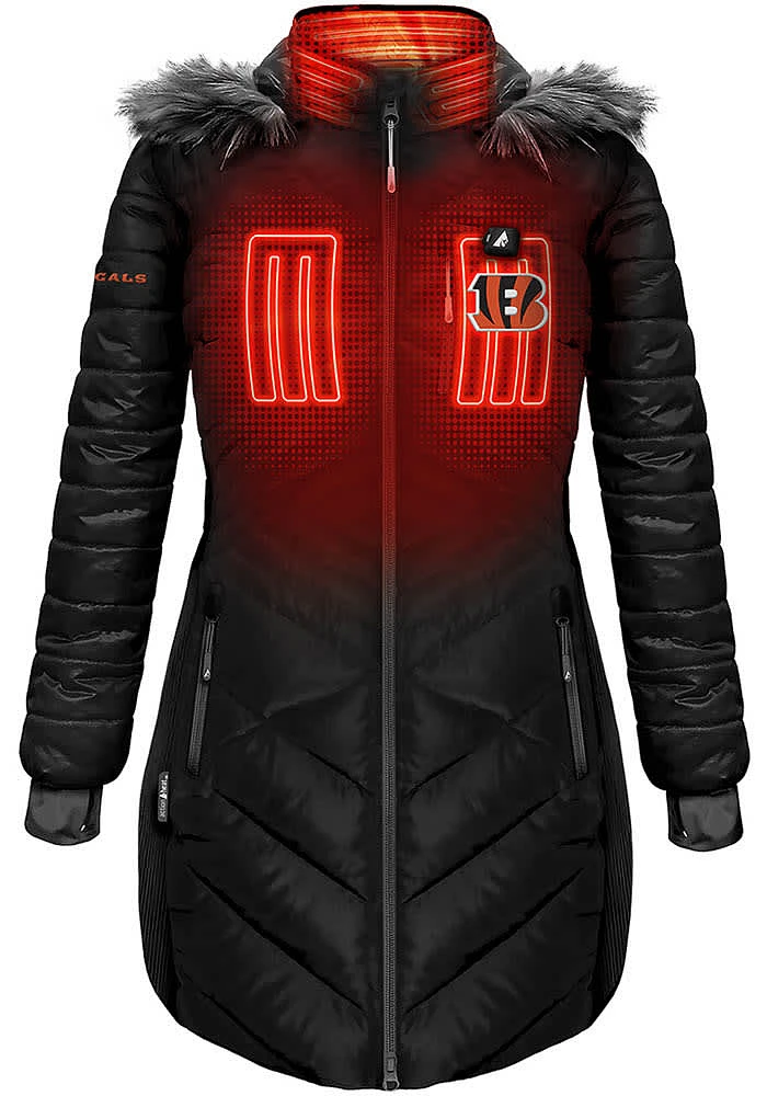 ActionHeat Cincinnati Bengals Womens Black Battery Heated Filled Jacket