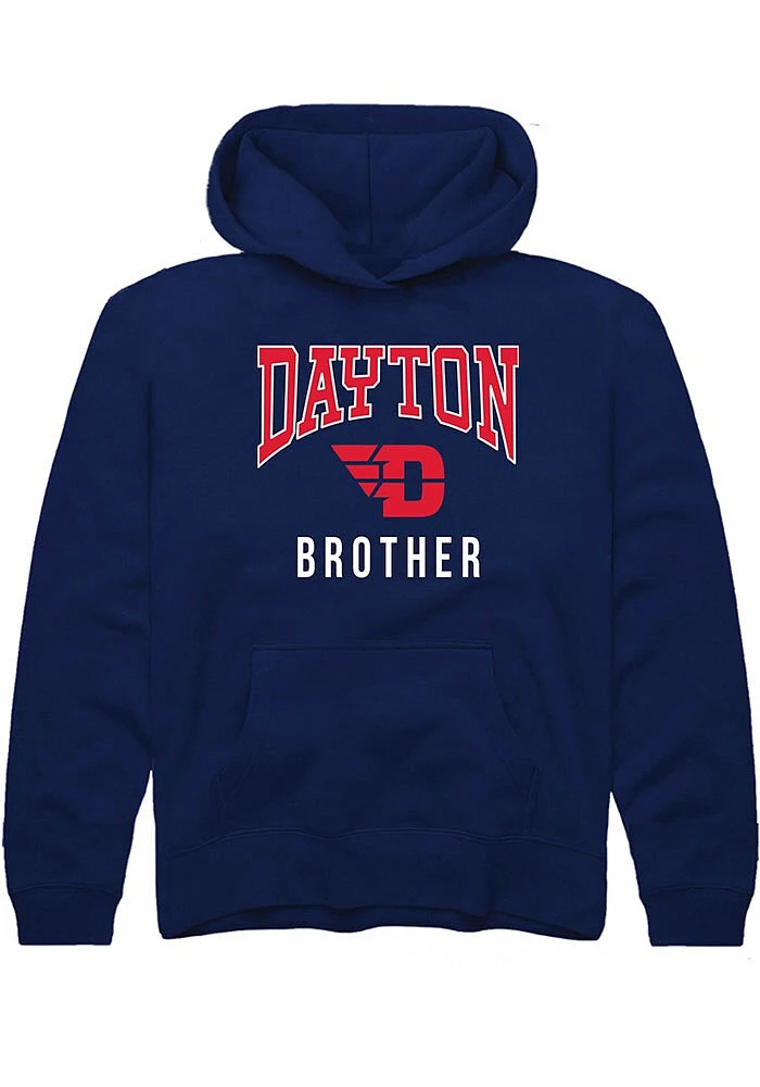 Rally Dayton Flyers Youth Navy Blue Brother Long Sleeve Hoodie