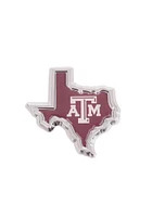 Texas A&M Aggies Domed Texas Shaped Car Emblem - Maroon