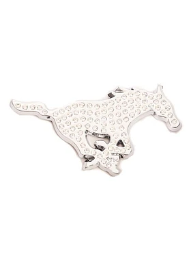 SMU Mustangs Crystal Car Emblem - Silver