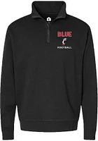 Zander Blue Mens Rally Black Cincinnati Bearcats NIL Embroidered Qtr Zip Pullover