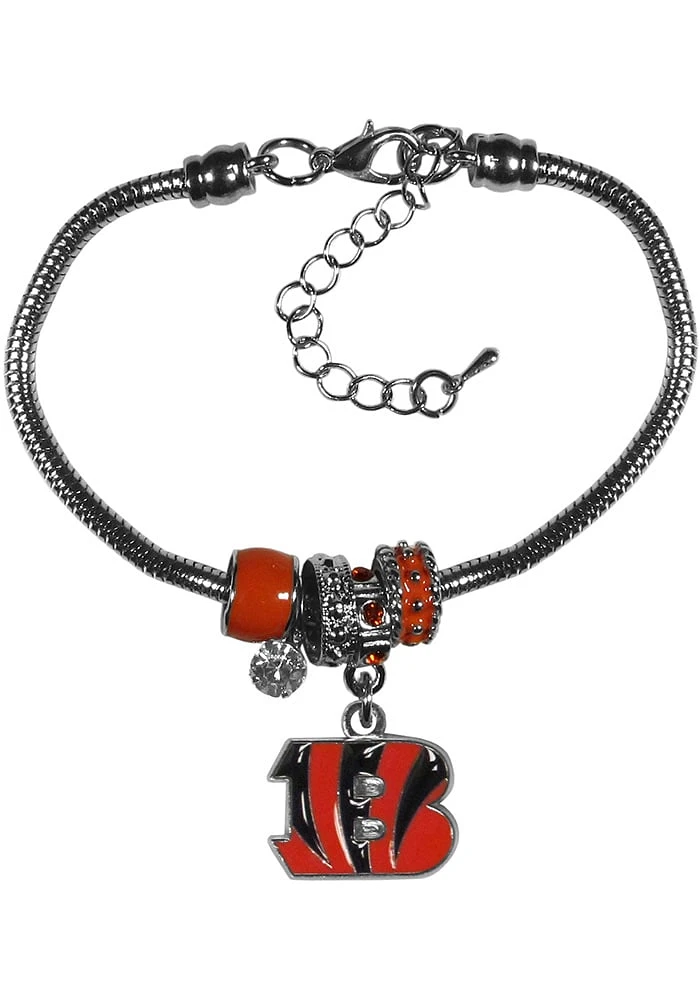 Cincinnati Bengals Euro Bead Bracelet Womens Bracelet