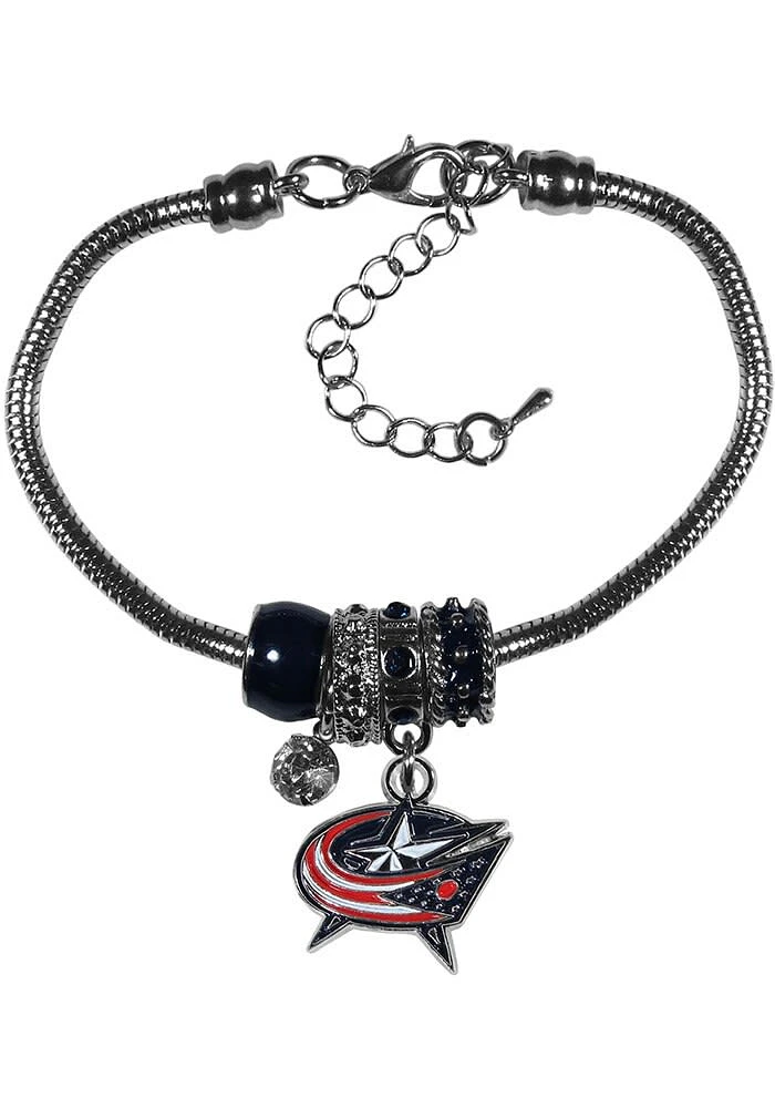 Columbus Blue Jackets Euro Bead Bracelet Womens Bracelet