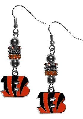 Cincinnati Bengals Euro Bead Earrings Womens Earrings