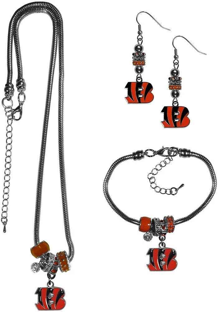 Cincinnati Bengals Piece Euro Bead Womens Earrings